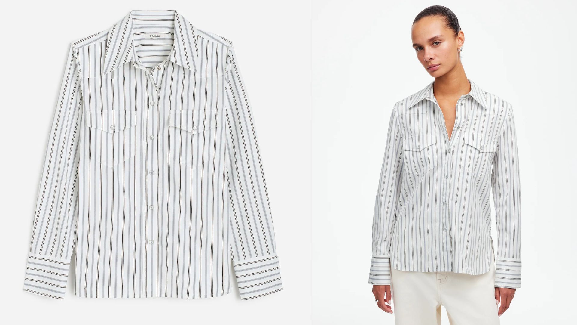 Western Button-Up Shirt in Poplin (Image via Madewell)