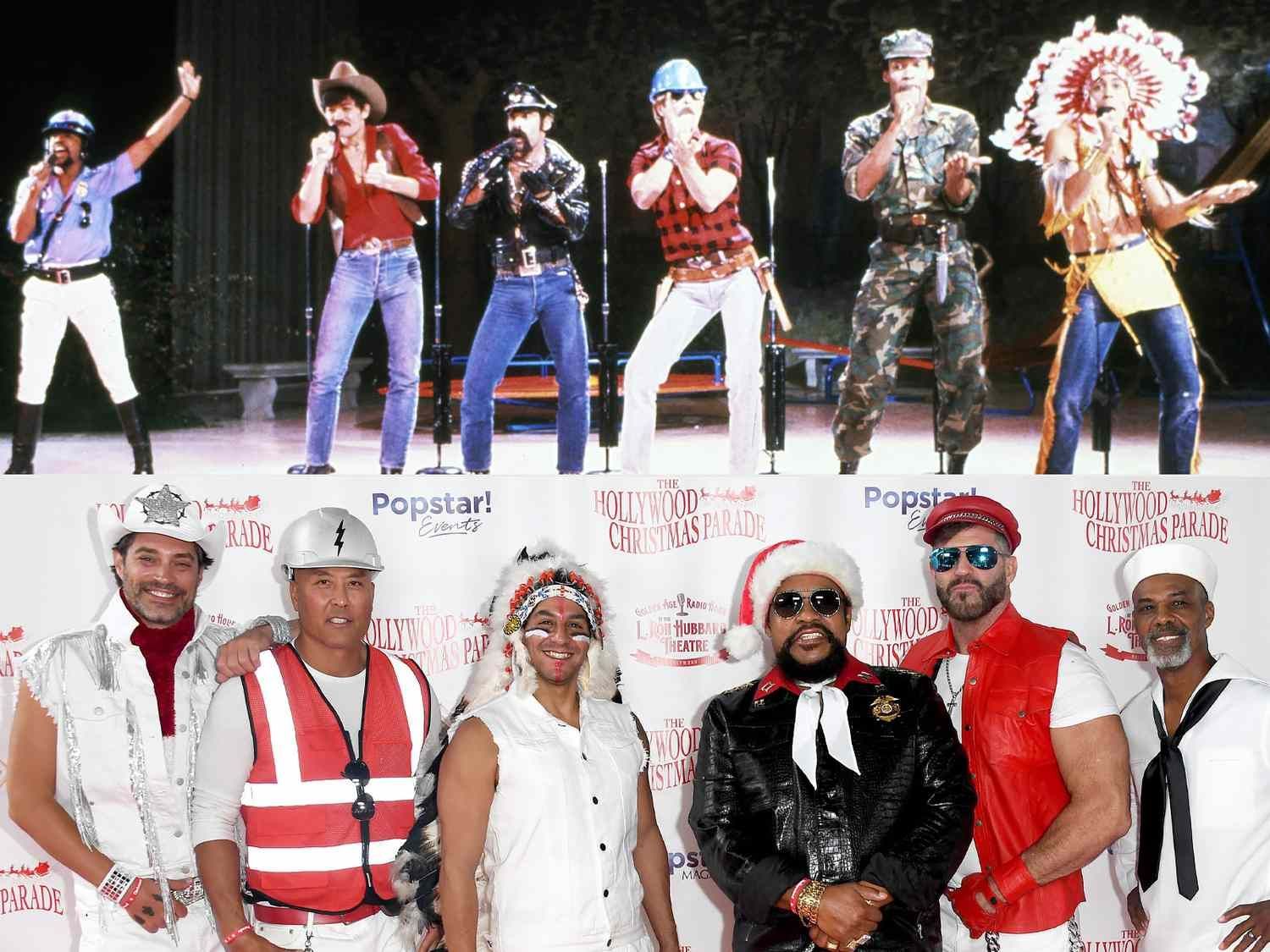 The Village People in 1978 and 2023 (Images via Getty)