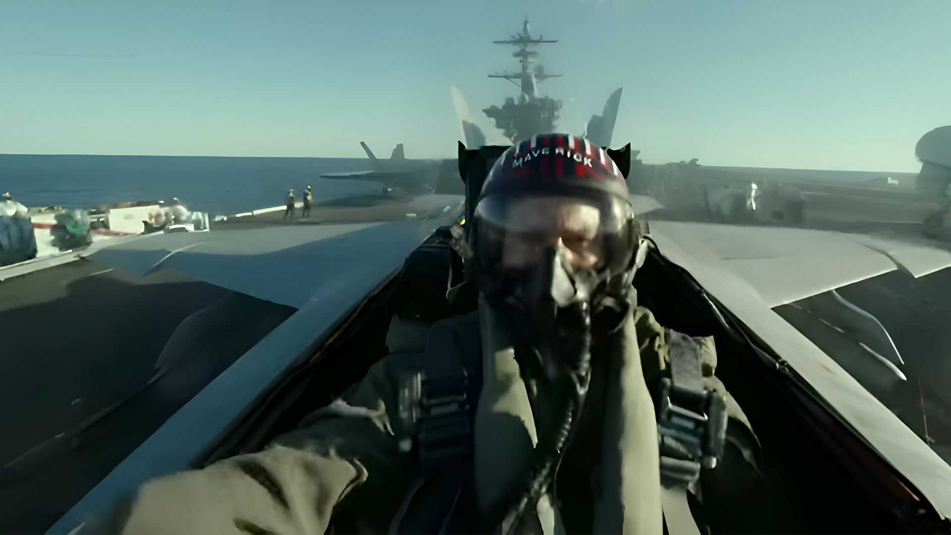 Maverick flying the F18 aircraft | Image Via: Paramount Productions