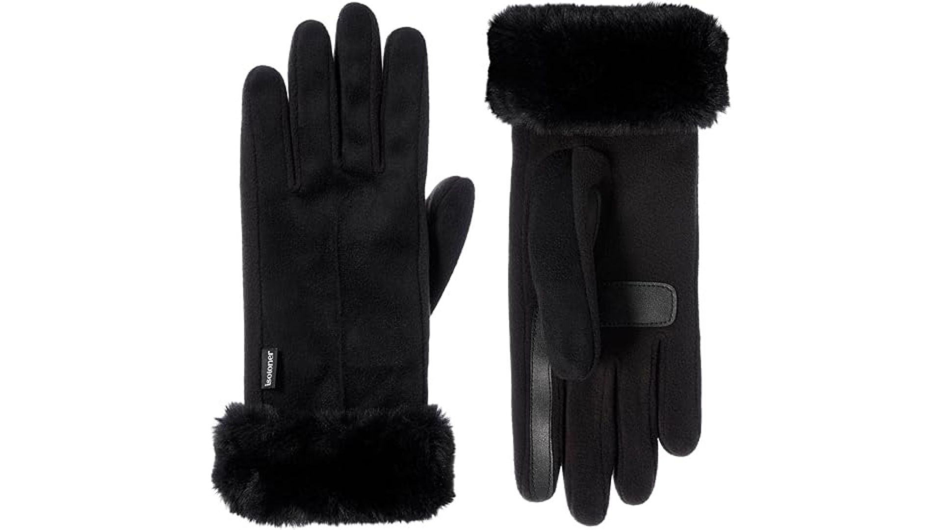 isotoner Mya Microsuede Glove With Faux Fur (Image via Amazon)