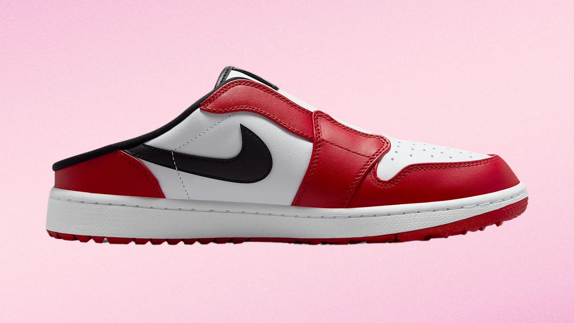 Air Jordan Mule &ldquo;White/Varsity Red/Black&rdquo; colorway (Image via Nike)