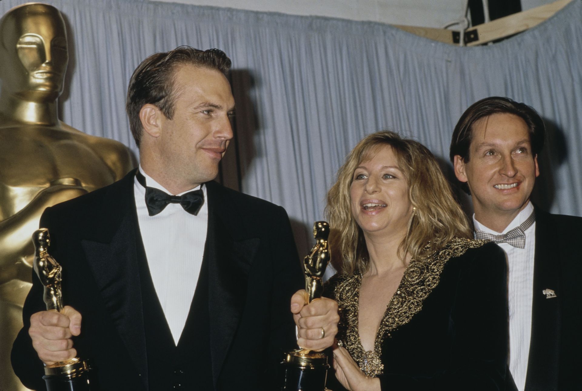 Kevin Costner, Barbra Streisand And Jim Wilson At 63rd Academy Awards - Source: Getty