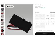The ban of AJ1 from Nike's website (Image via Nike)
