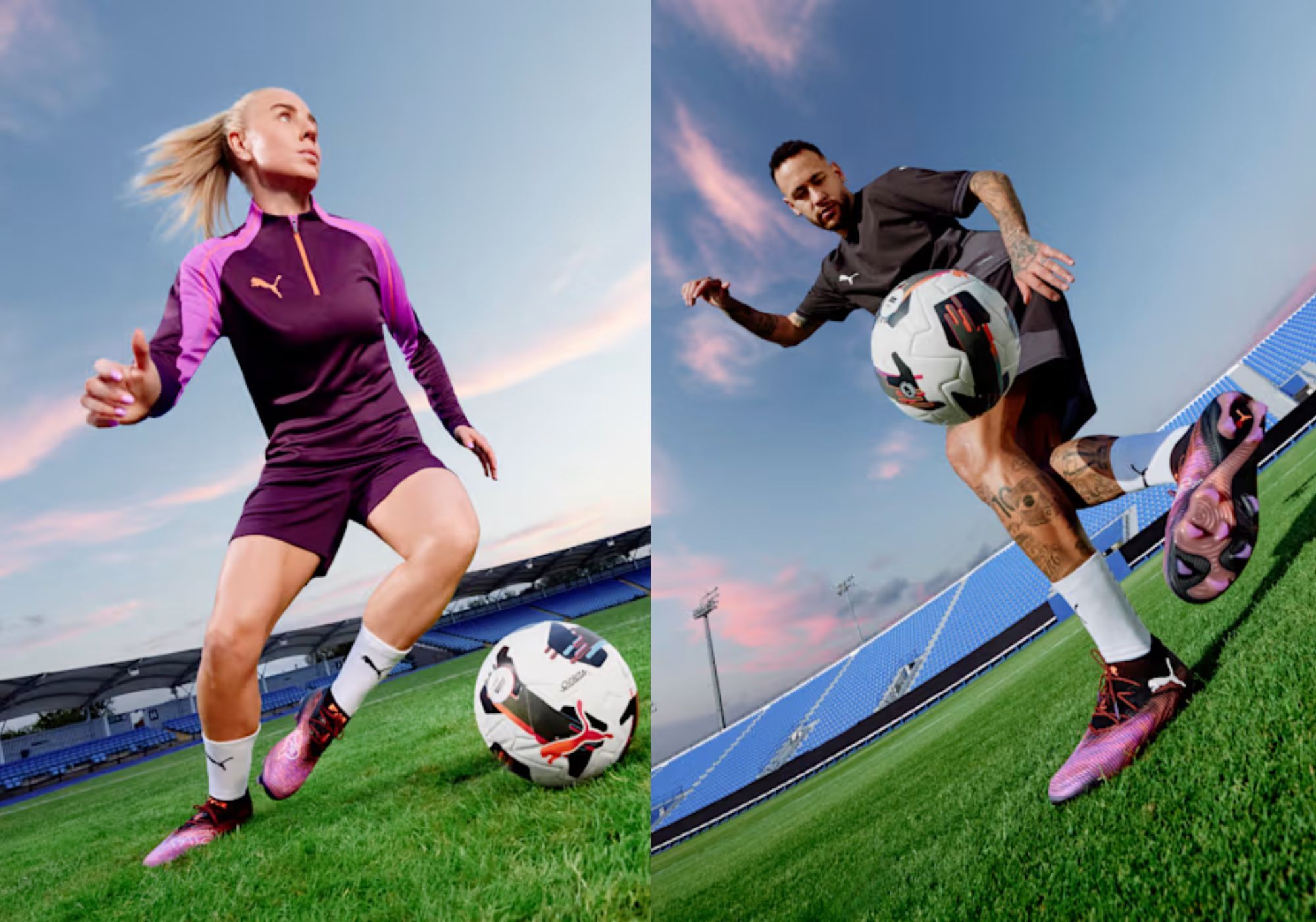 Alex Greenwood and Neymar Jr. for Future 8 cleats. (Image via Puma)