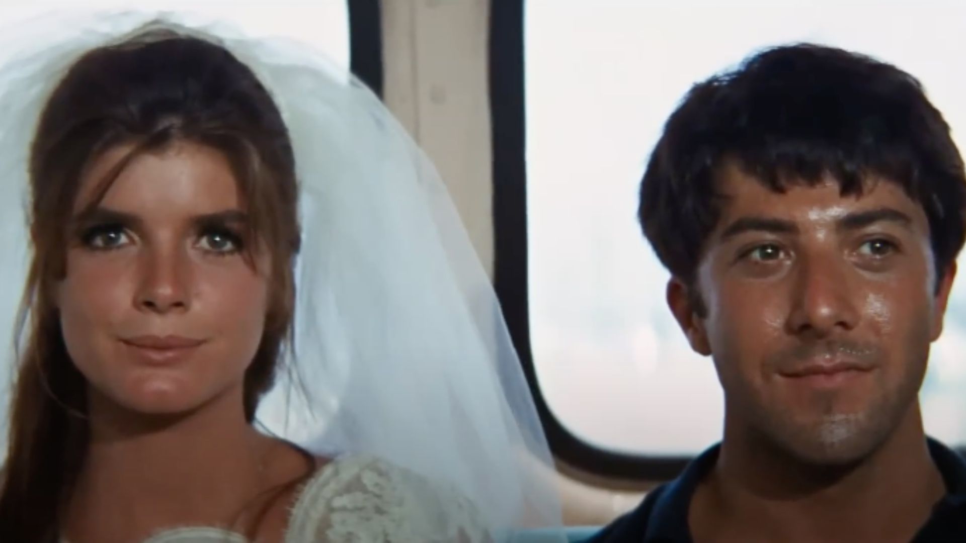 Elaine and Benjamin in the concluding bus sequence of &#039;The Graduate&#039; | Image via @Youtube/StudiocanalUK