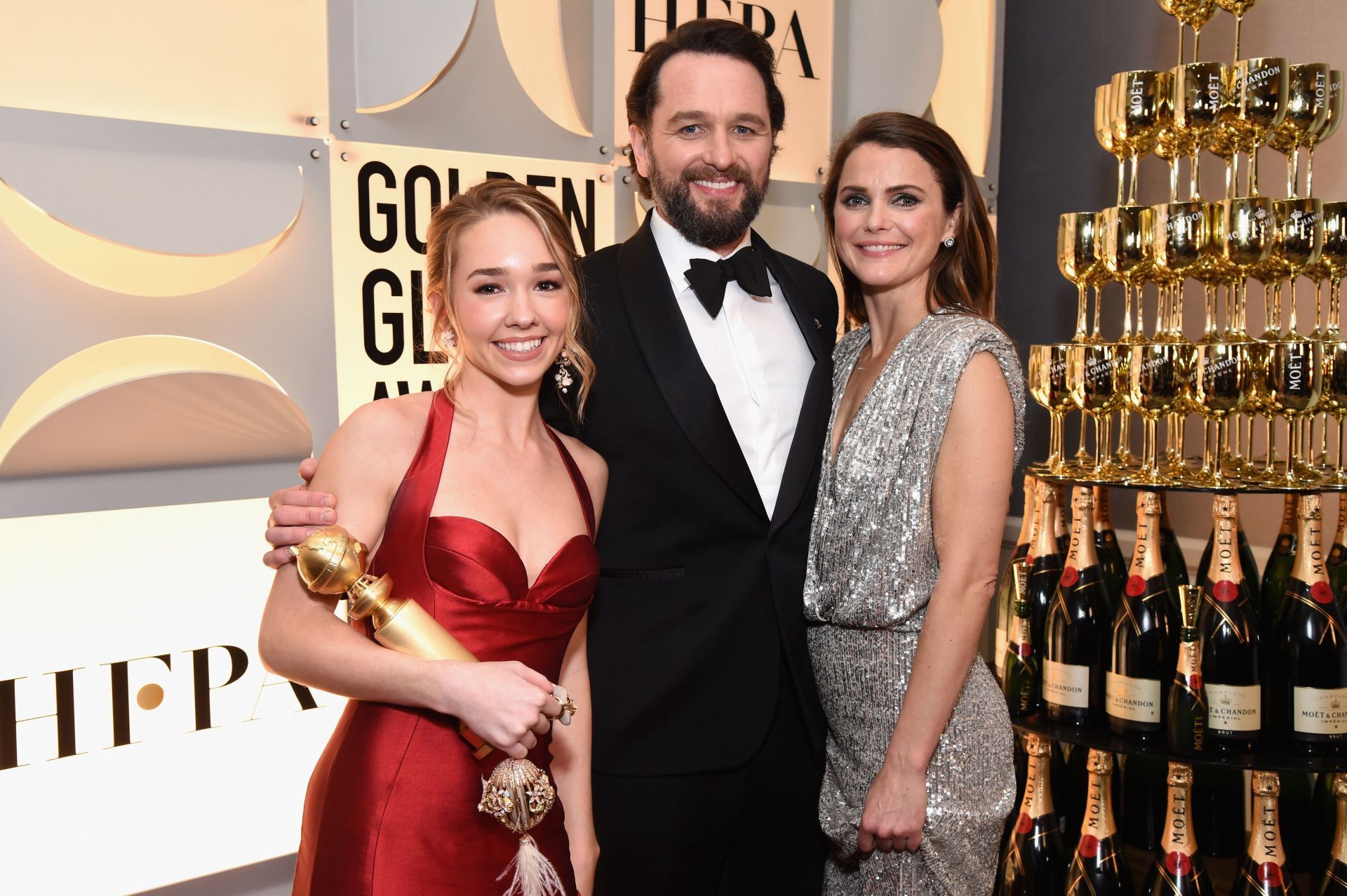 Keri Russell with colleagues at The 76th Annual Golden Globe Awards - Backstage - Source: Getty