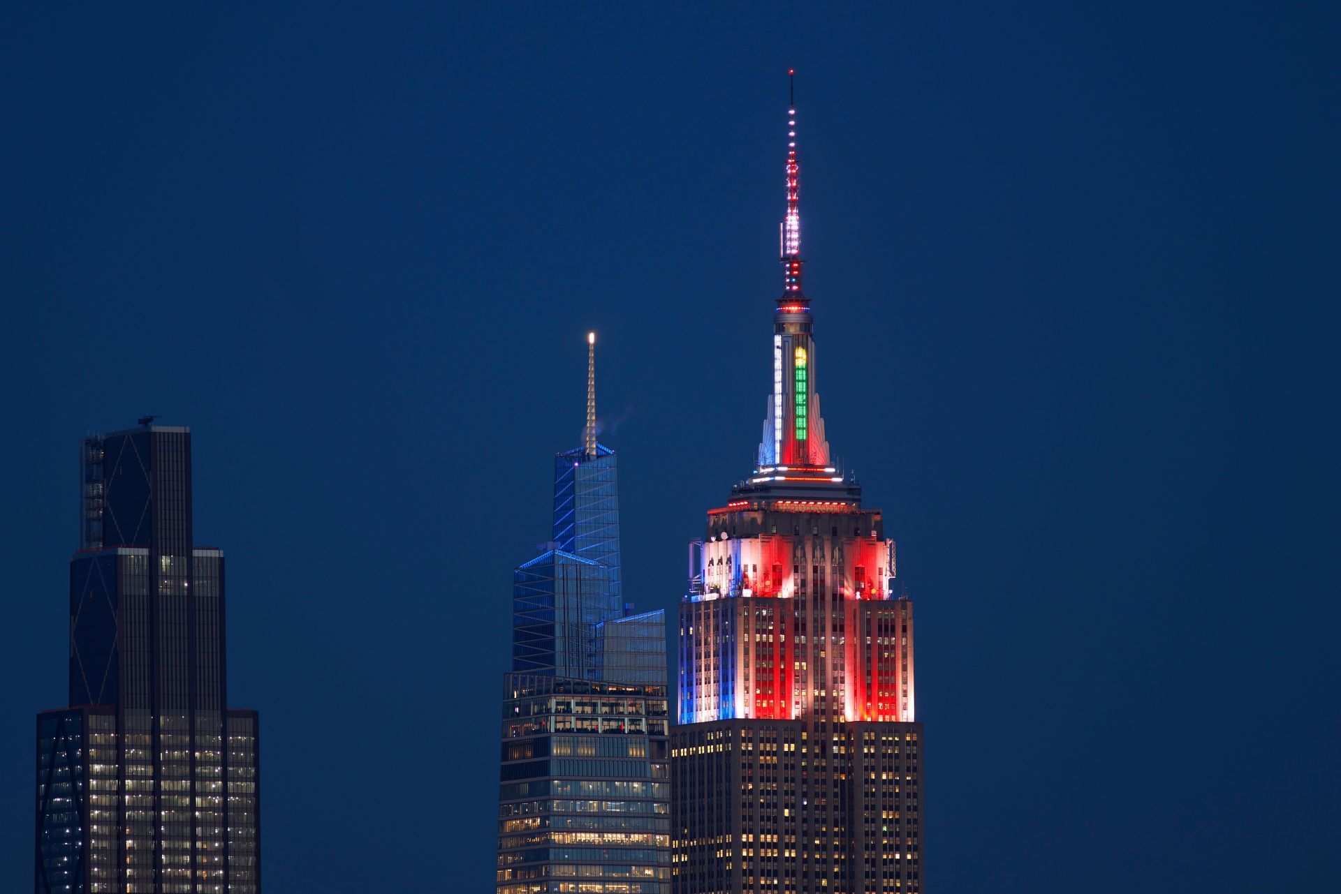 Empire State Building Celebrates Christmas and Hanukkah in New York City - Source: Getty