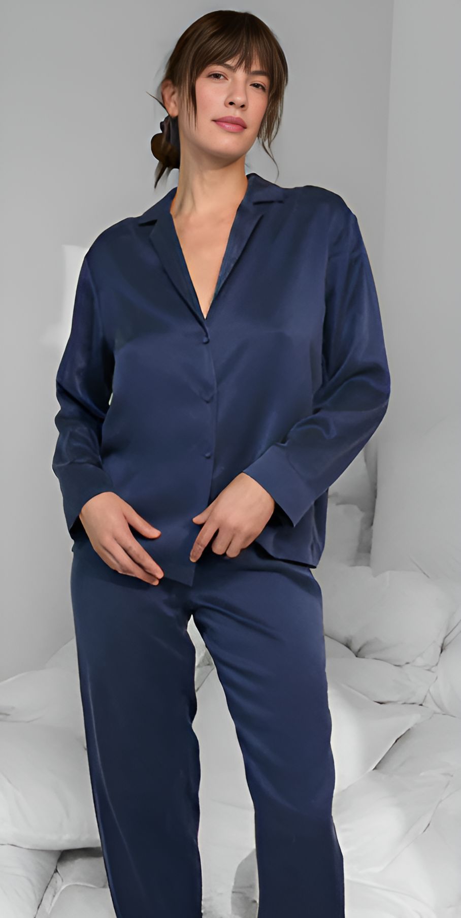 Washable silk long-sleeve pant set (image via Lunya.co)