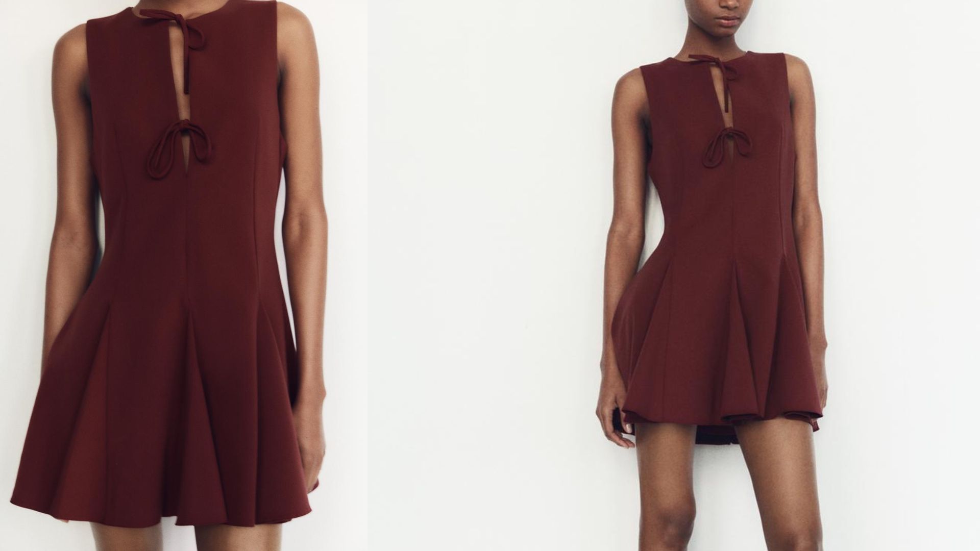 Godet Bow Short Dress (Image via Zara)