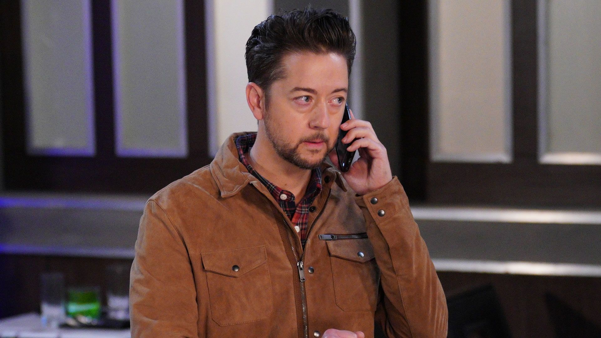 General Hospital&#039;s Spinelli talking on the phone. | Image Source: ABC