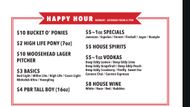 Happy Hour Menu from Tattooed Moose (Image from Tattooed Moose Online Menu)