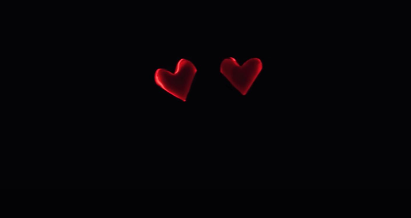 Heart shaped glowing eyes