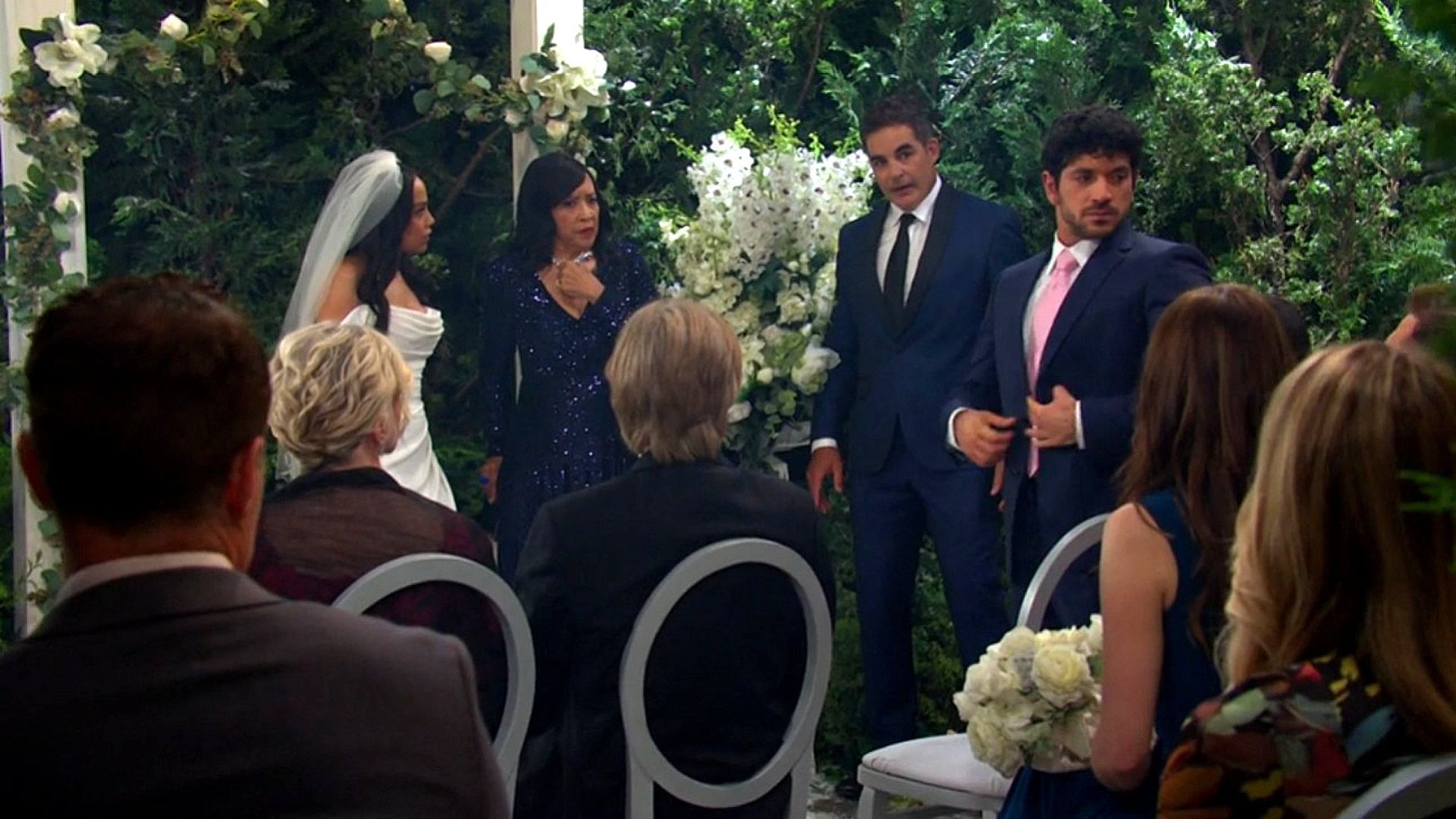 Commotion at the wedding on Days of Our Lives. | Image Source: Peacock