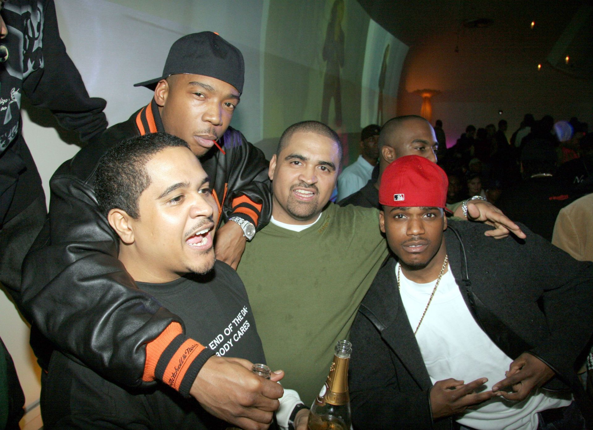 Irv Gotti, Ja Rule, Chris Gotti, and Harry O during Ashanti's 25th Birthday Surprise Party - Inside at Glo in New York City, New York, United States. (Photo by Johnny Nunez/WireImage)