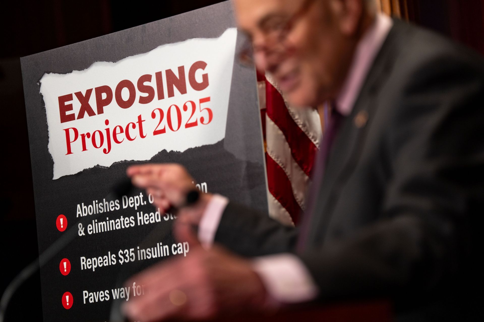 Senate Democrats Hold Press Conference On Project 2025 Policy Agenda (Image Source: Getty)