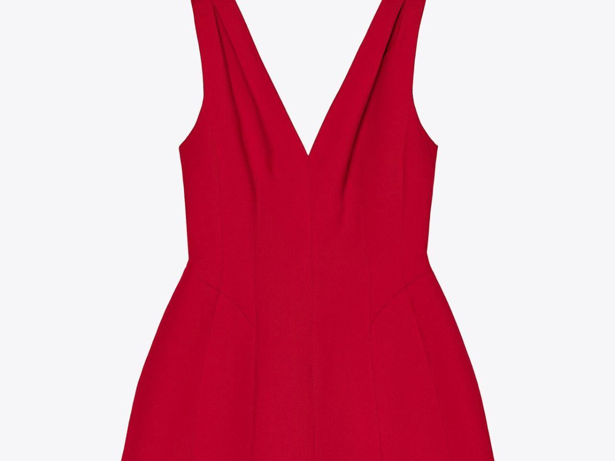 Bright Red Dress (Image via Zara)