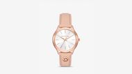 Slim Runway Rose Gold-Tone and Leather Watch