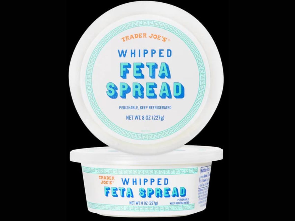 The creamy spread features a blend of feta cheese and plain Greek yogurt to create a tangy and salty-flavored dip (Image via Trader Joe&#039;s)