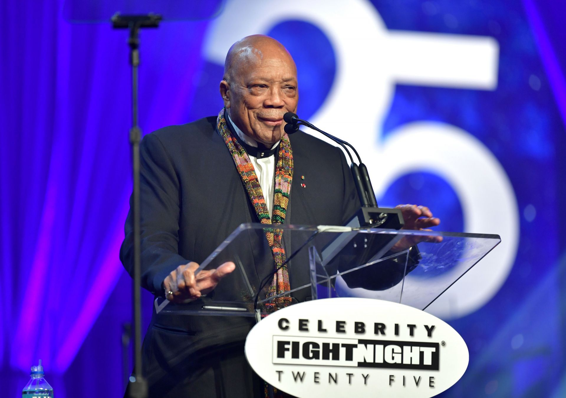 Quincy Jones speaks onstage during Celebrity Fight Night XXV on March 23, 2019 in Phoenix, Arizona. (Photo by Amy Sussman/Getty Images for Celebrity Fight Night)