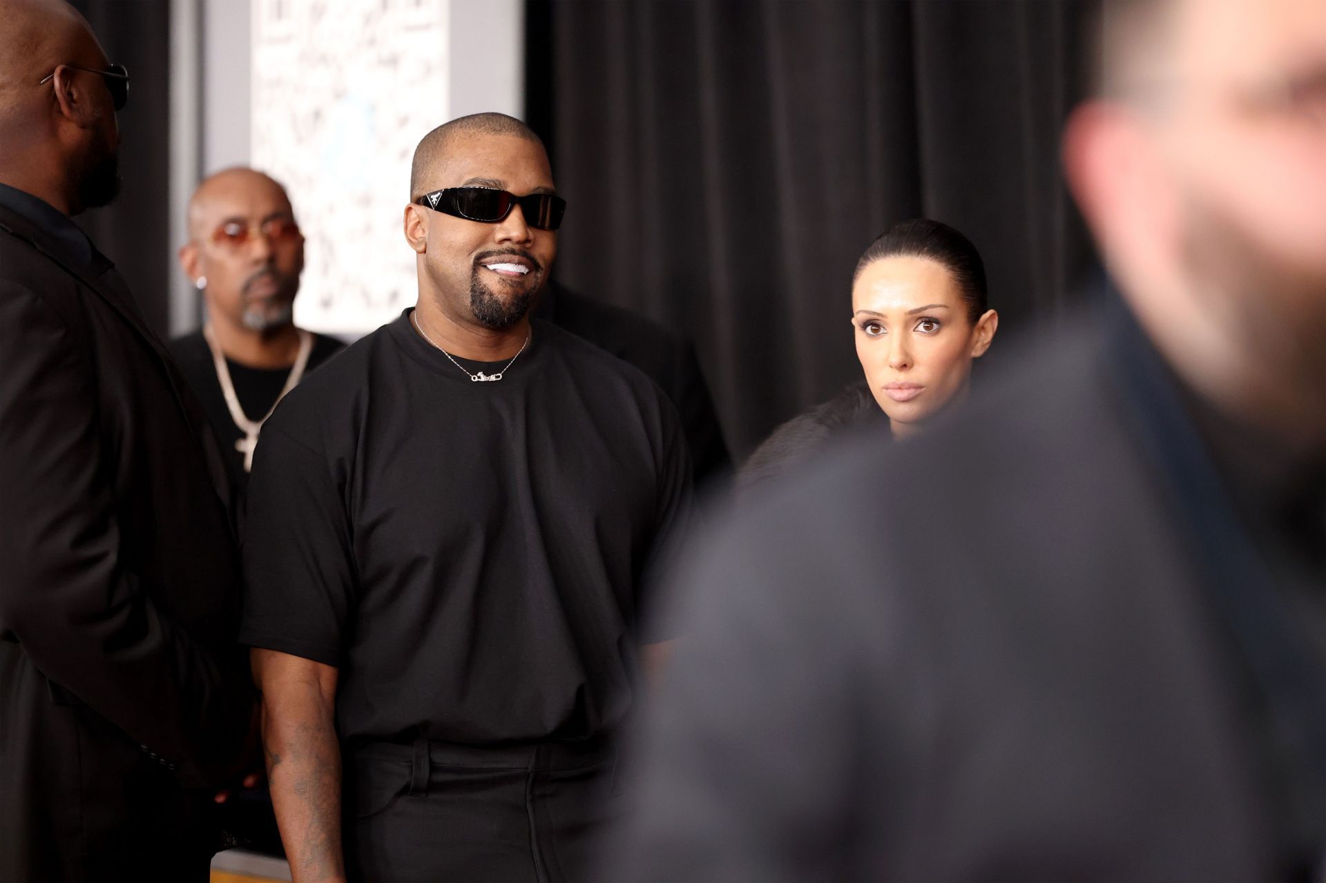 Kanye West and Bianca Censori make a striking appearance on the 2025 Grammys red carpet. (Image via Getty/Matt Winkelmeyer)