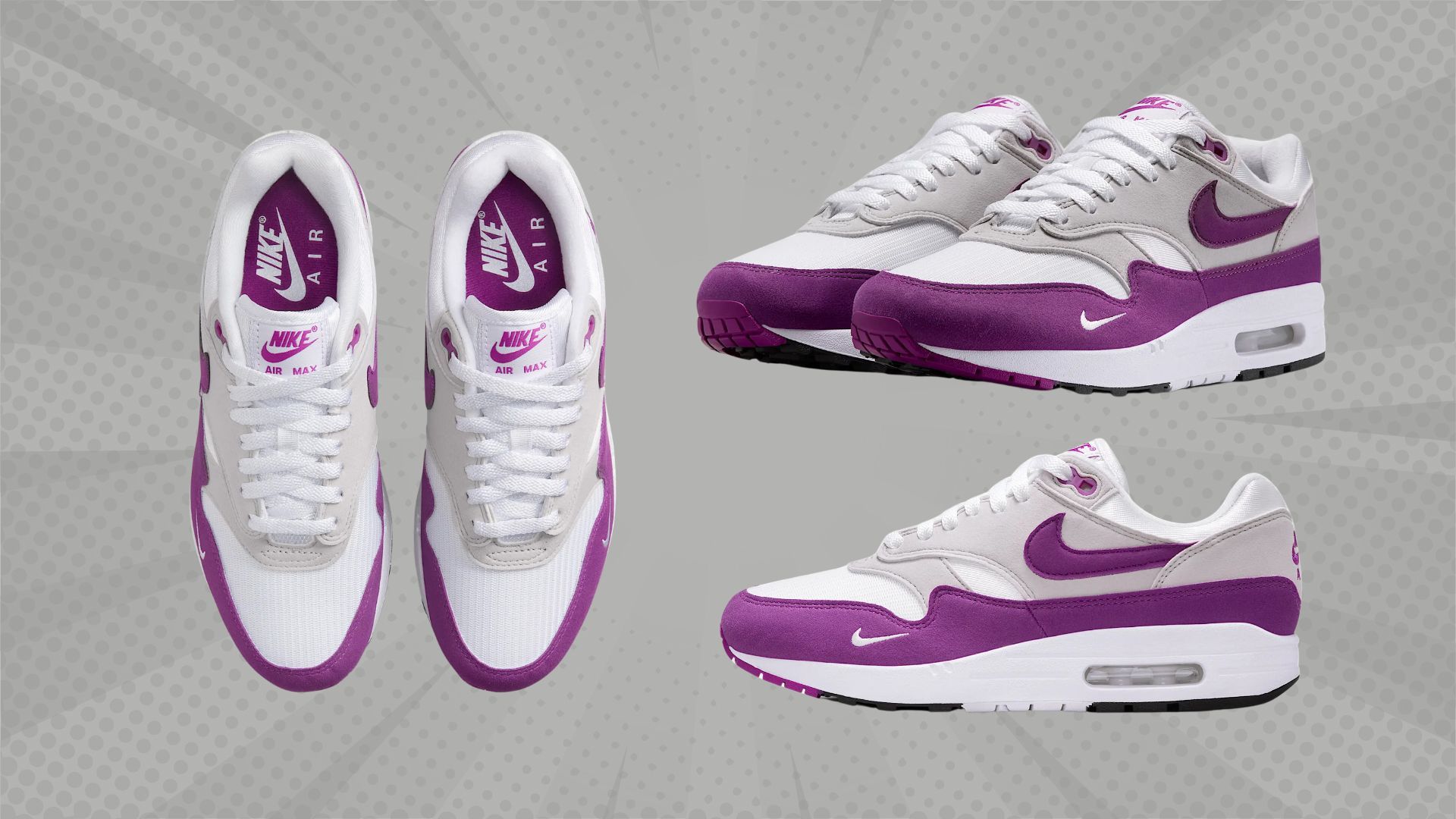 Nike Air Max 1 &rsquo;87 &ldquo;Bold Berry&rdquo; sneakers (Image via Nike)