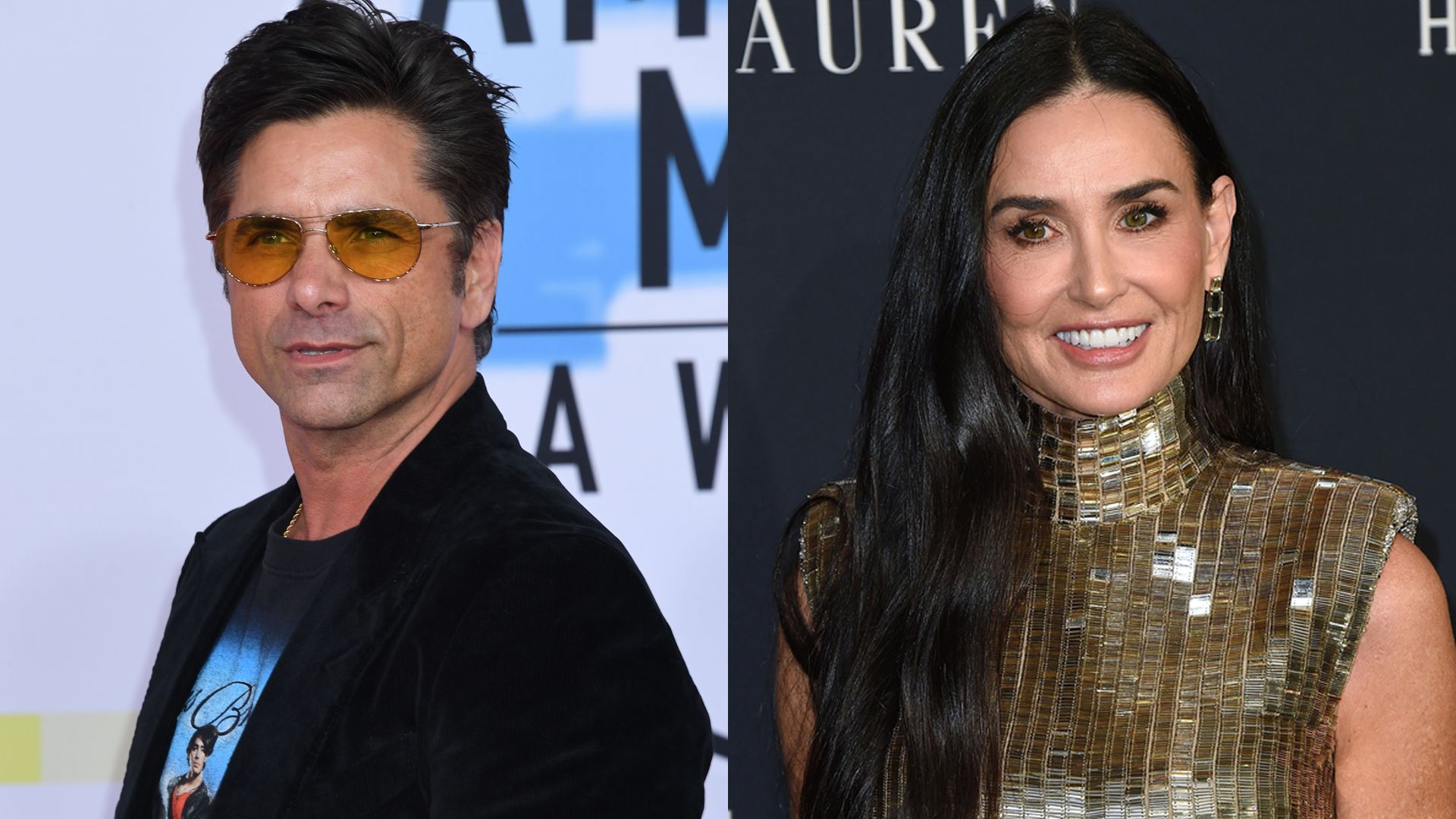 Former General Hospital stars John Stamos and Demi Moore smiling. | Image Source: JPI