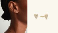 Mini Heart Pavé Diamond Stud Earrings (Image via Mejuri)