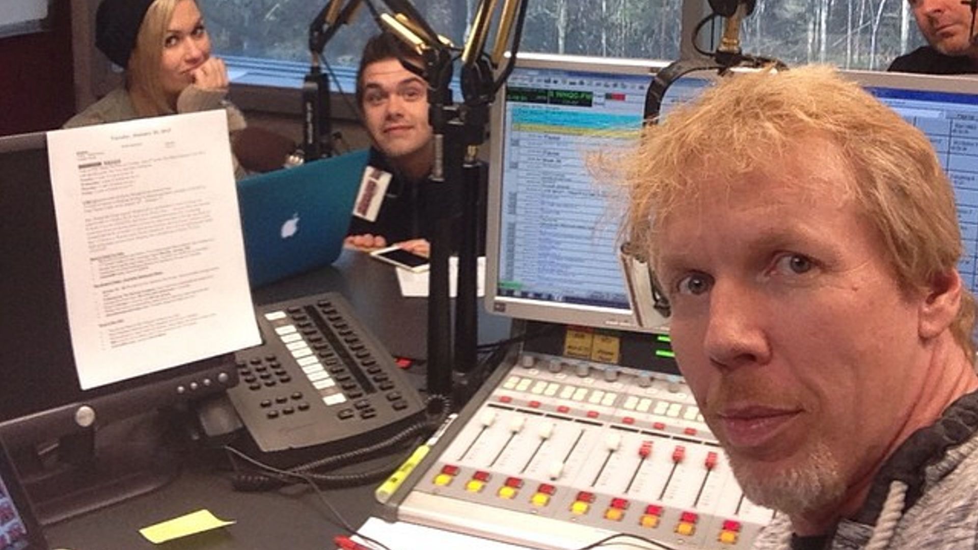 David Ace Cannon posted a picture of him working in the Ace and TJ radio show (photo via Instagram/@aceatlarge)