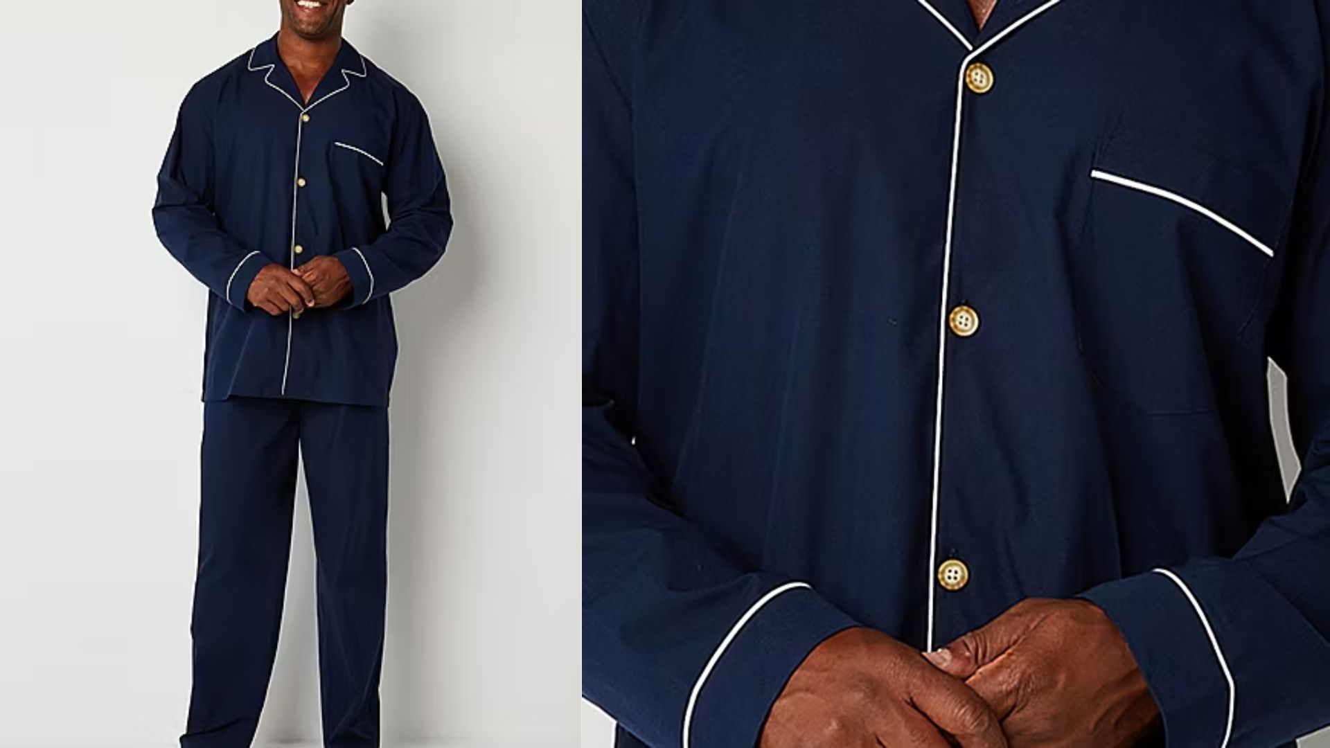 Stafford Modal Mens Big Long Sleeve Pajama Set (Image via JCPenney)