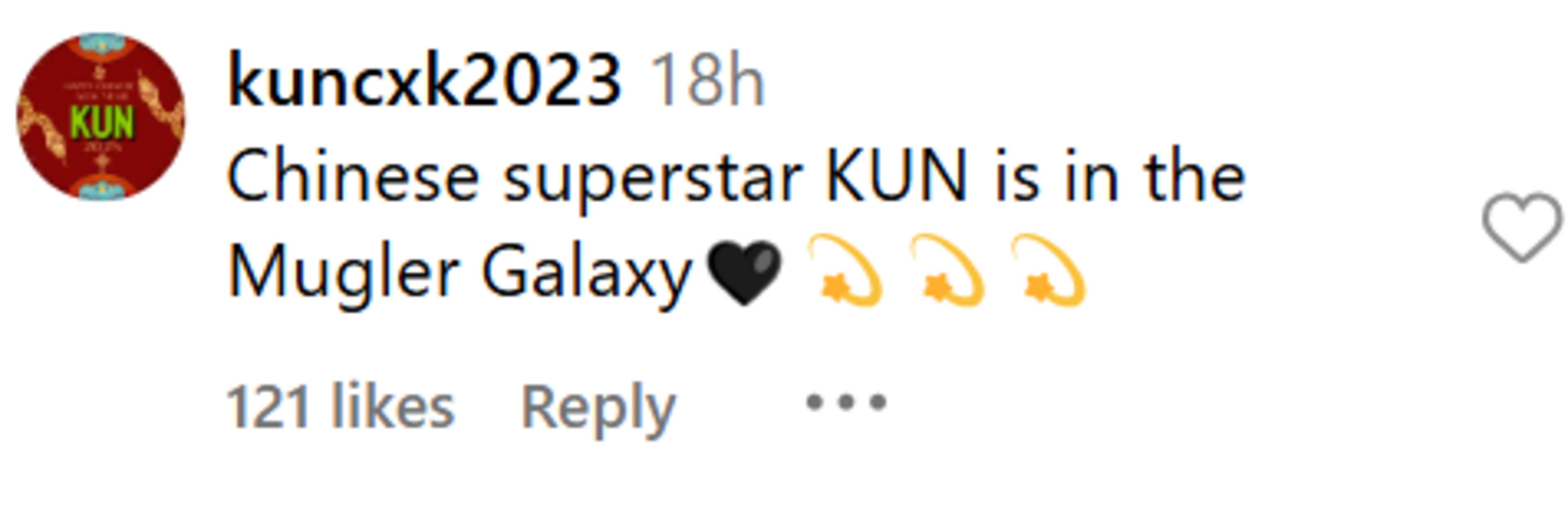 Fans react to Cai Xukun becoming the new ambassador of Mugler (Image via Instagram/ @kuncxk2023)