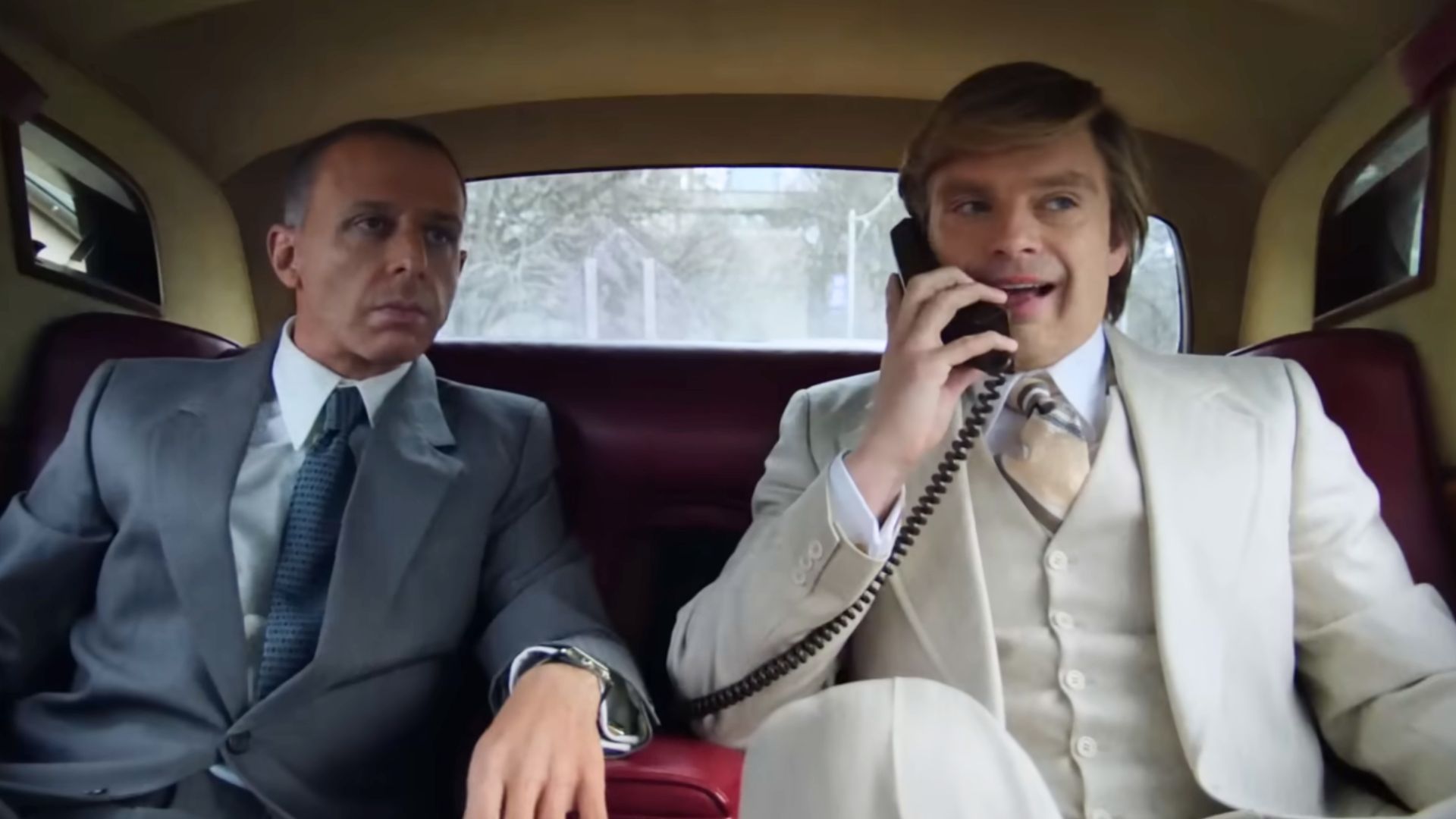 Jeremy Strong with Sebastian Stan in The Apprentice | Image via Rich Spirit