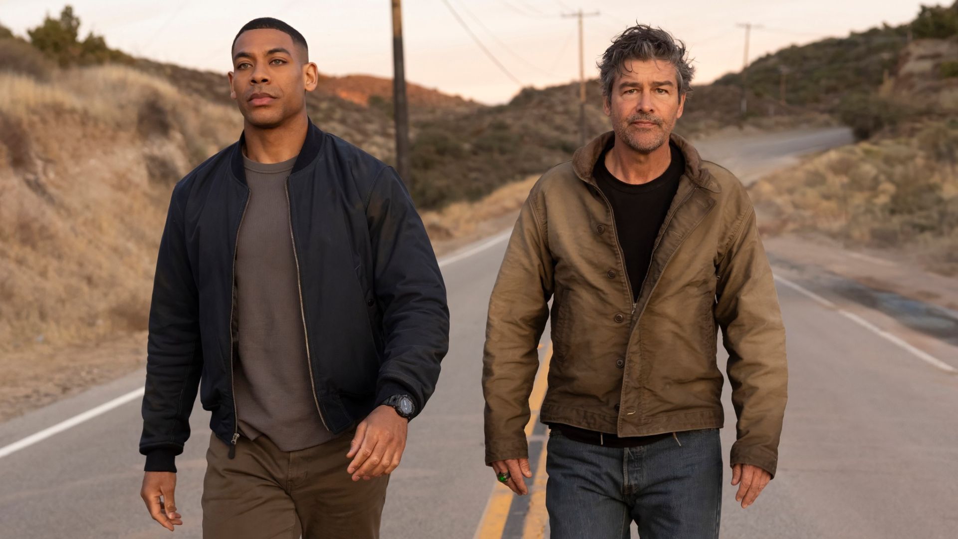The first official image of Kyle Chandler and Aaron Pierre in HBO