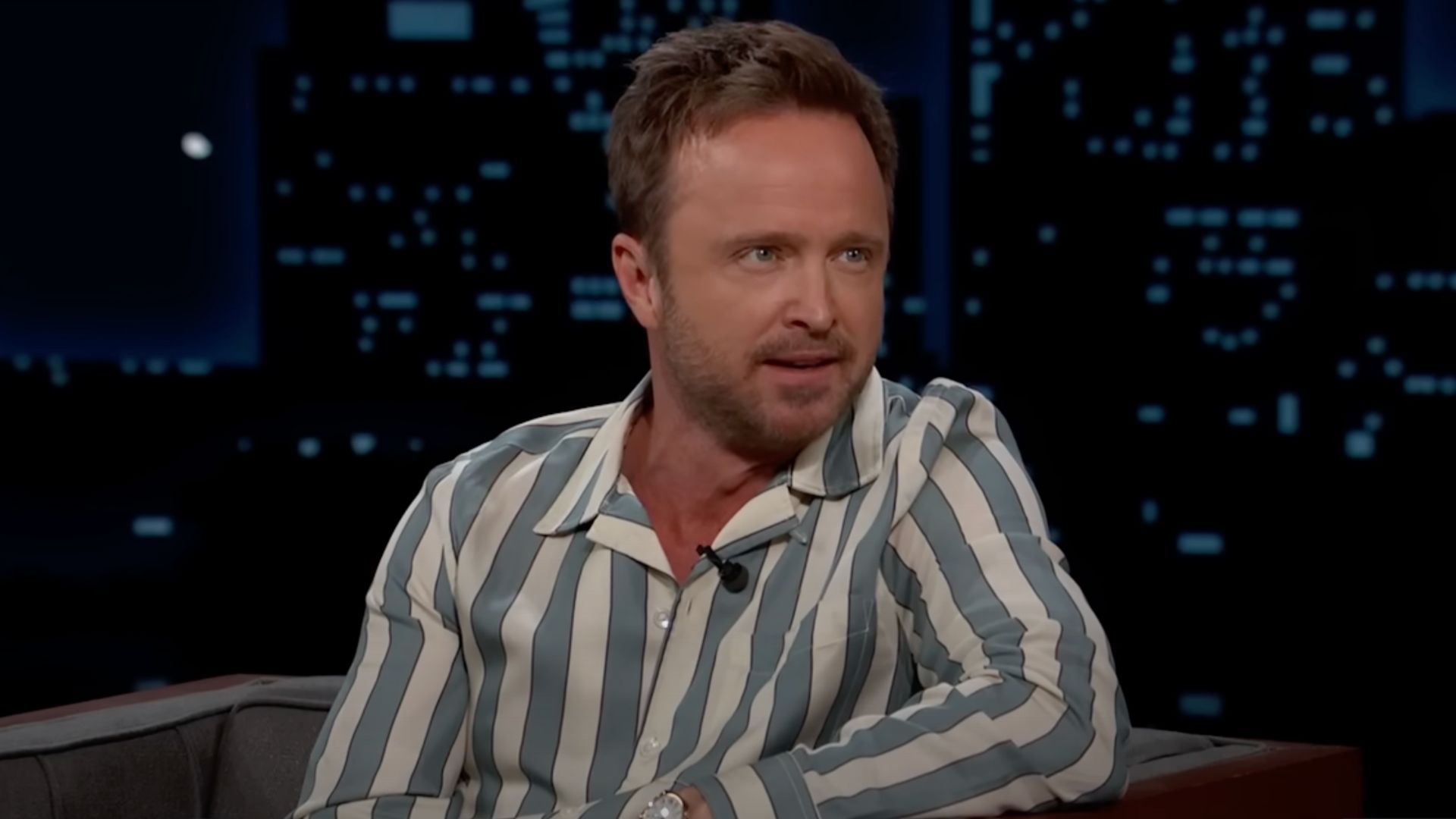 Aaron Paul played Jesse Pinkman&nbsp;in Breaking Bad (Image via YouTube/Jimmy Kimmel Live)