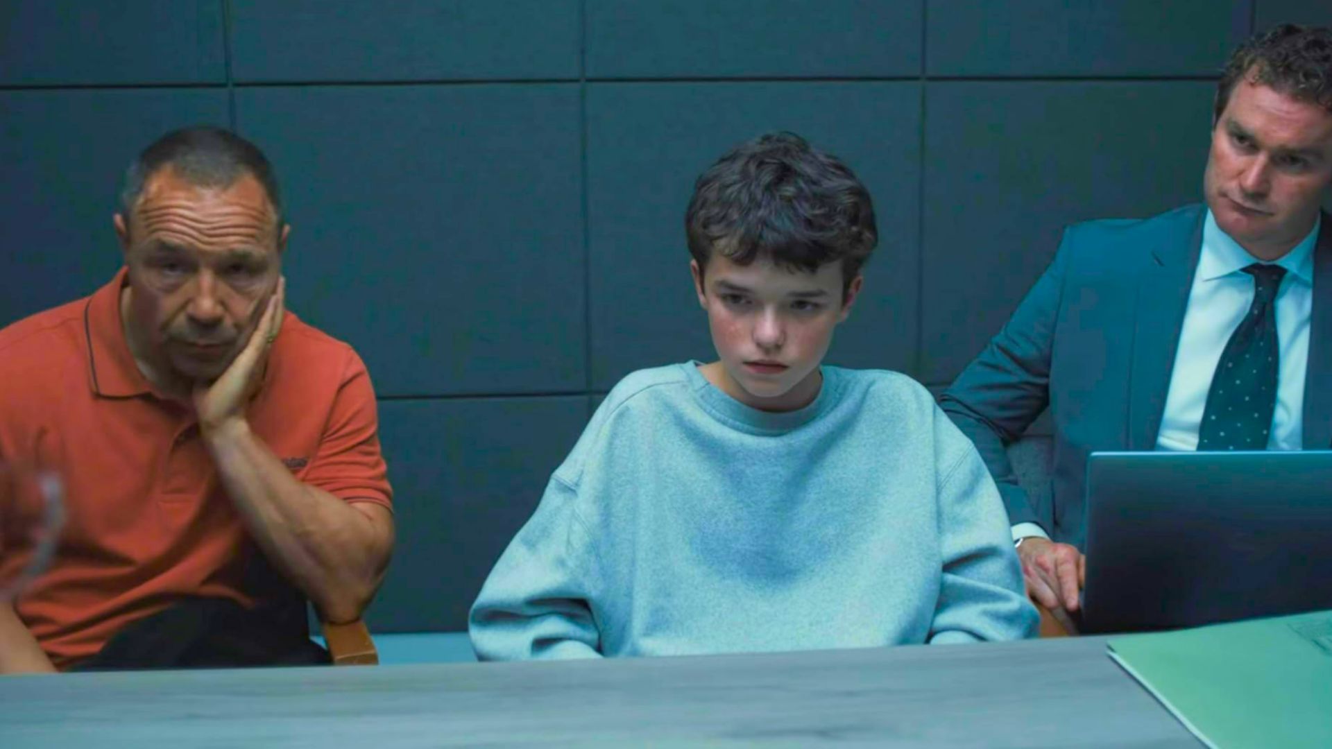 Stephen Graham, Owen Cooper, and Mark Stanley in Adolescence (Image via Netflix)