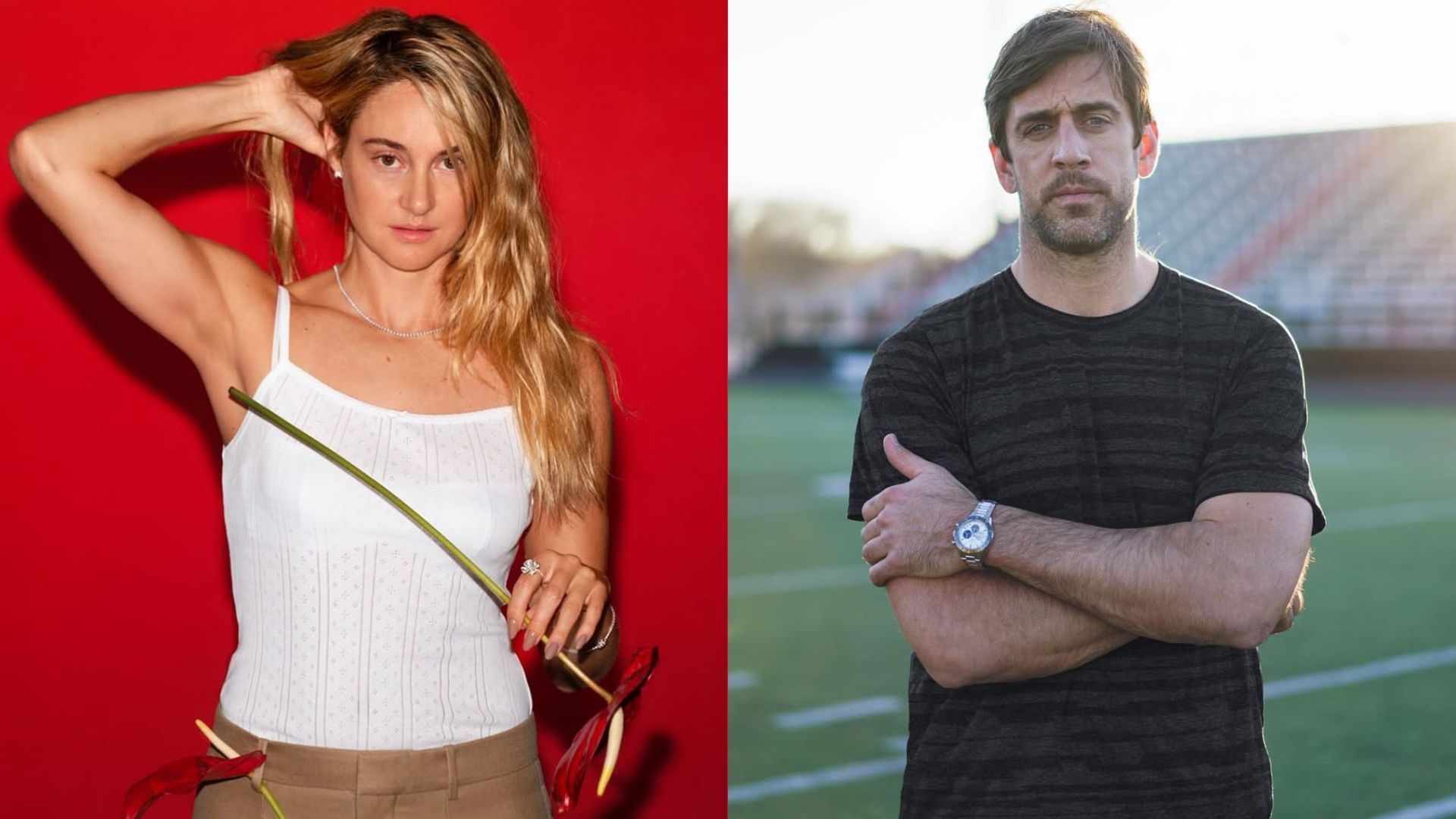Shailene Woodley and Aaron Rodger (Image via Instagram/@aaronrodgers12 @shailenewoodley)