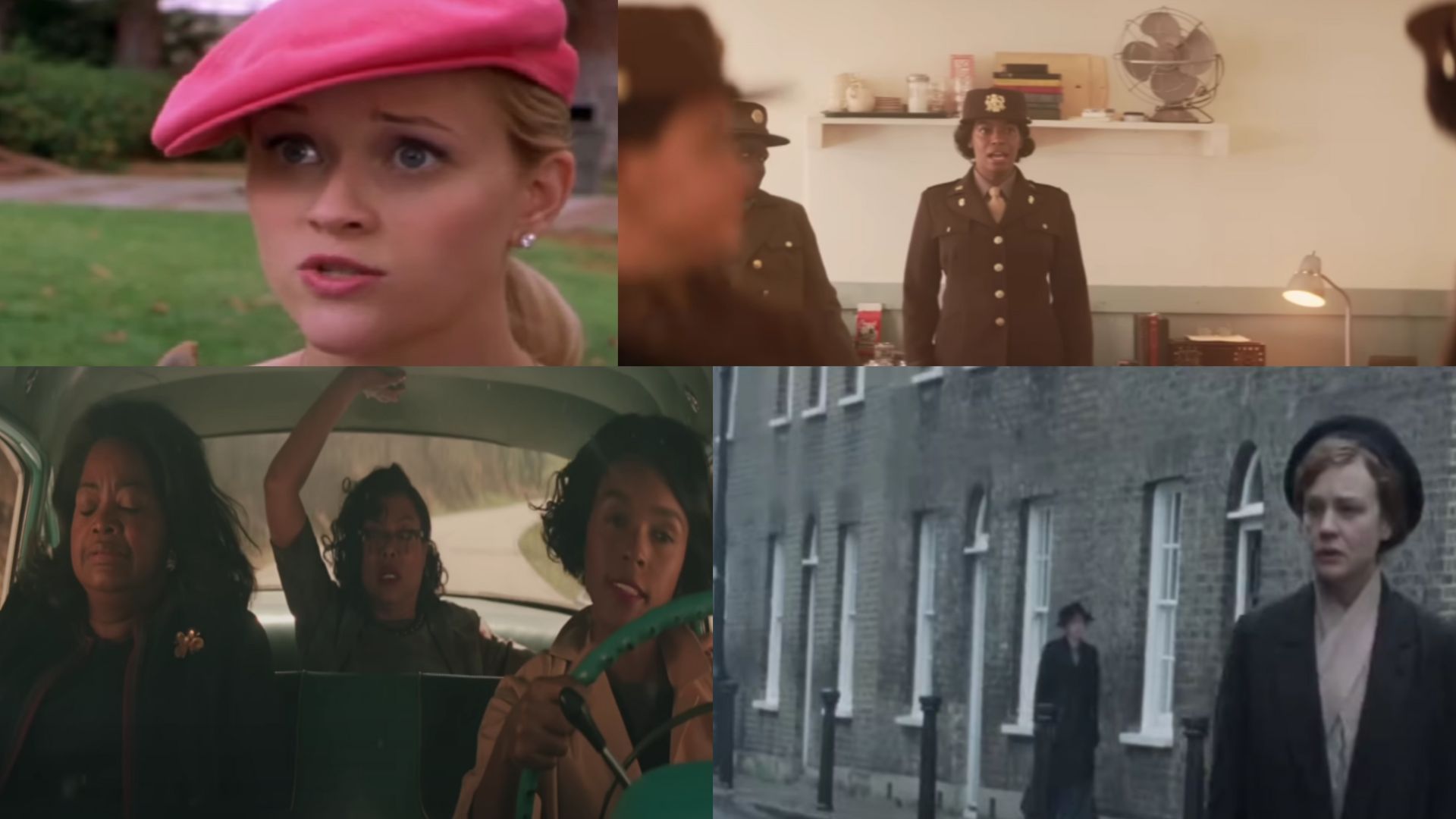 Suffragette | Image Via: Film4, The Six Triple Eight | Image Via: Tyler Perry Studios, Legally Blonde | Image Via: Metro-Goldwyn -Mayer Pictures, Hidden Figures | Image Via: Fox 2000 Pictures