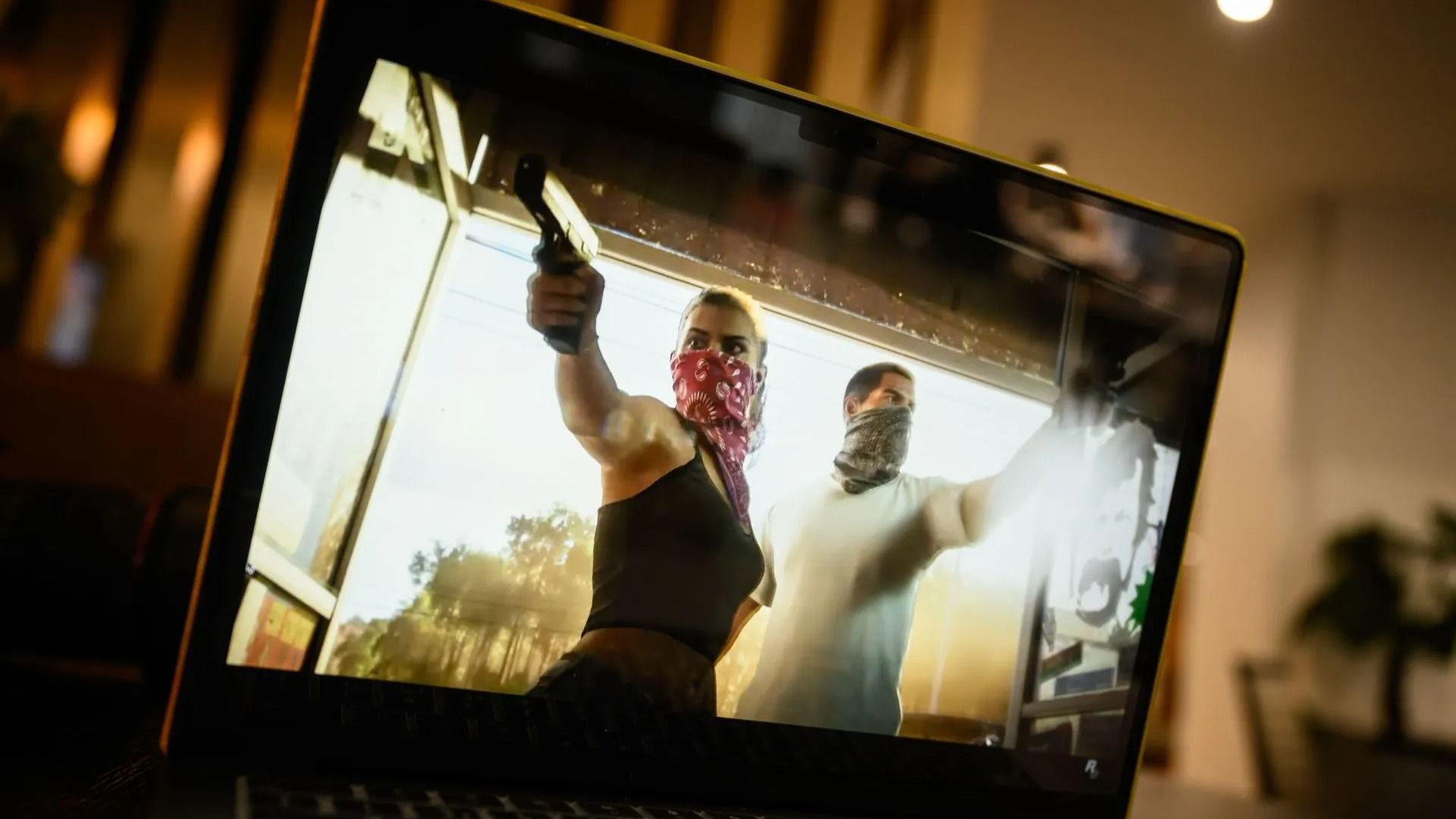 The trailer for the &quot;Grand Theft Auto 6&quot; console game seen on a laptop screen - Source: Getty