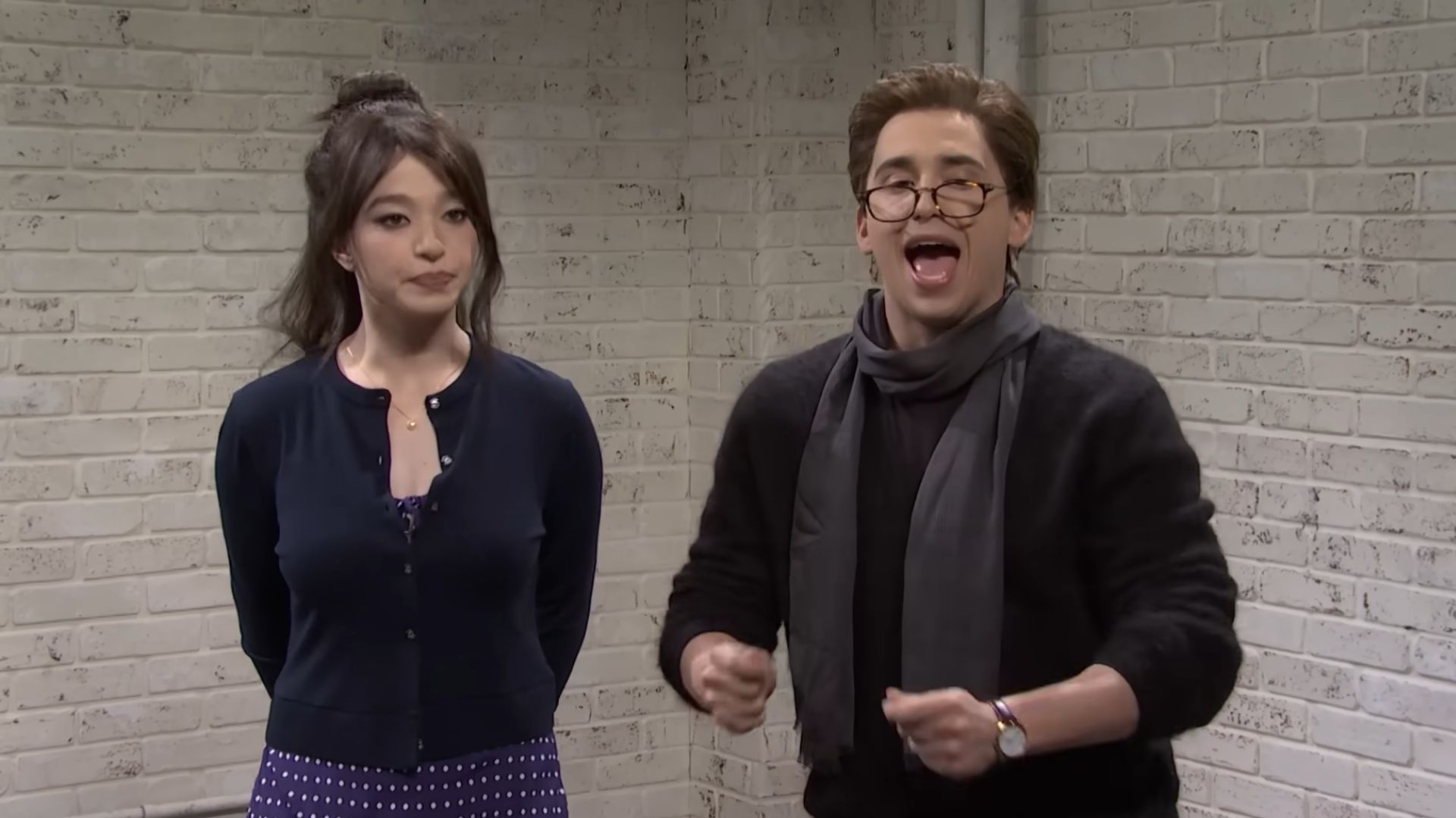 A still from Saturday Night Live Season 50 Episode 15 (Image via YouTube/ @SaturdayNightLive)