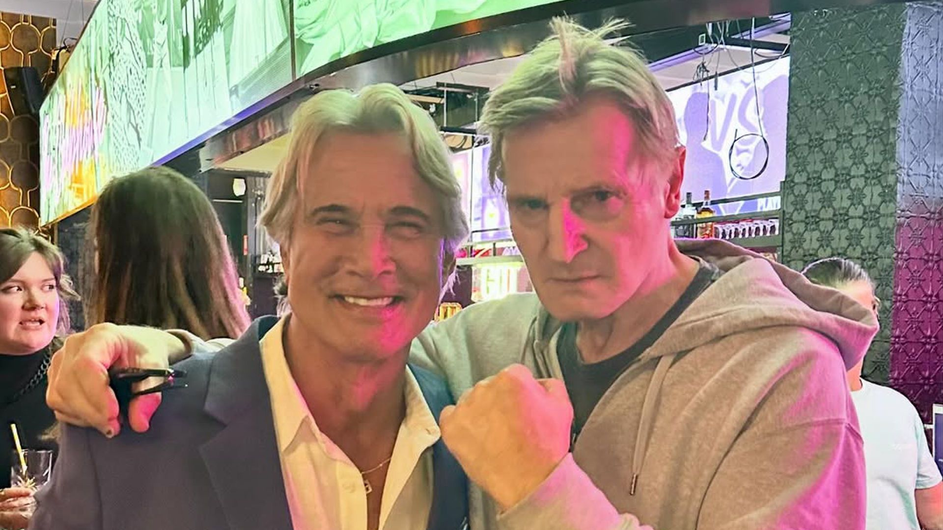 Richard Norton with Liam Neeson (Image via Instagram/@rjnorton70)
