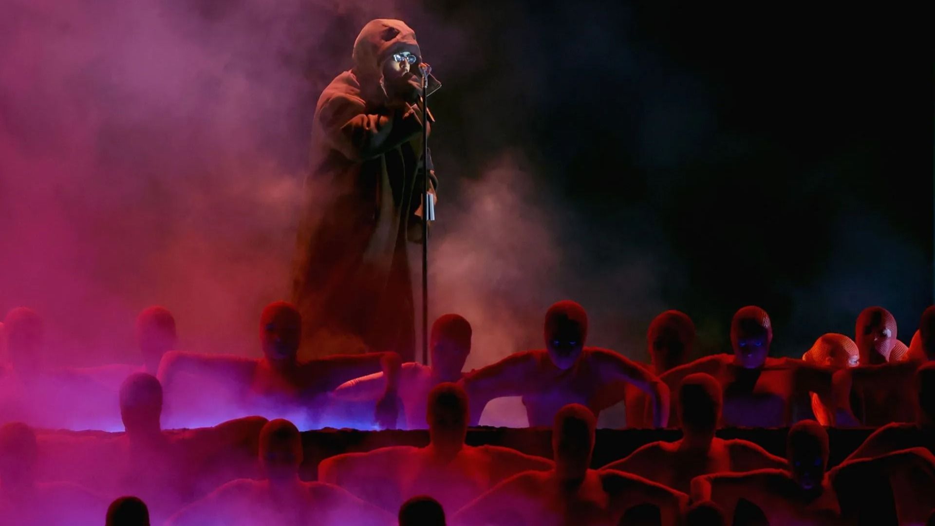 The Weeknd (C) performs onstage during the 67th Annual GRAMMY Awards- Source: Getty