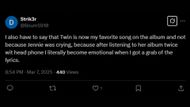 Fans react to Jennie getting emotional (Image via x/Strik3r)