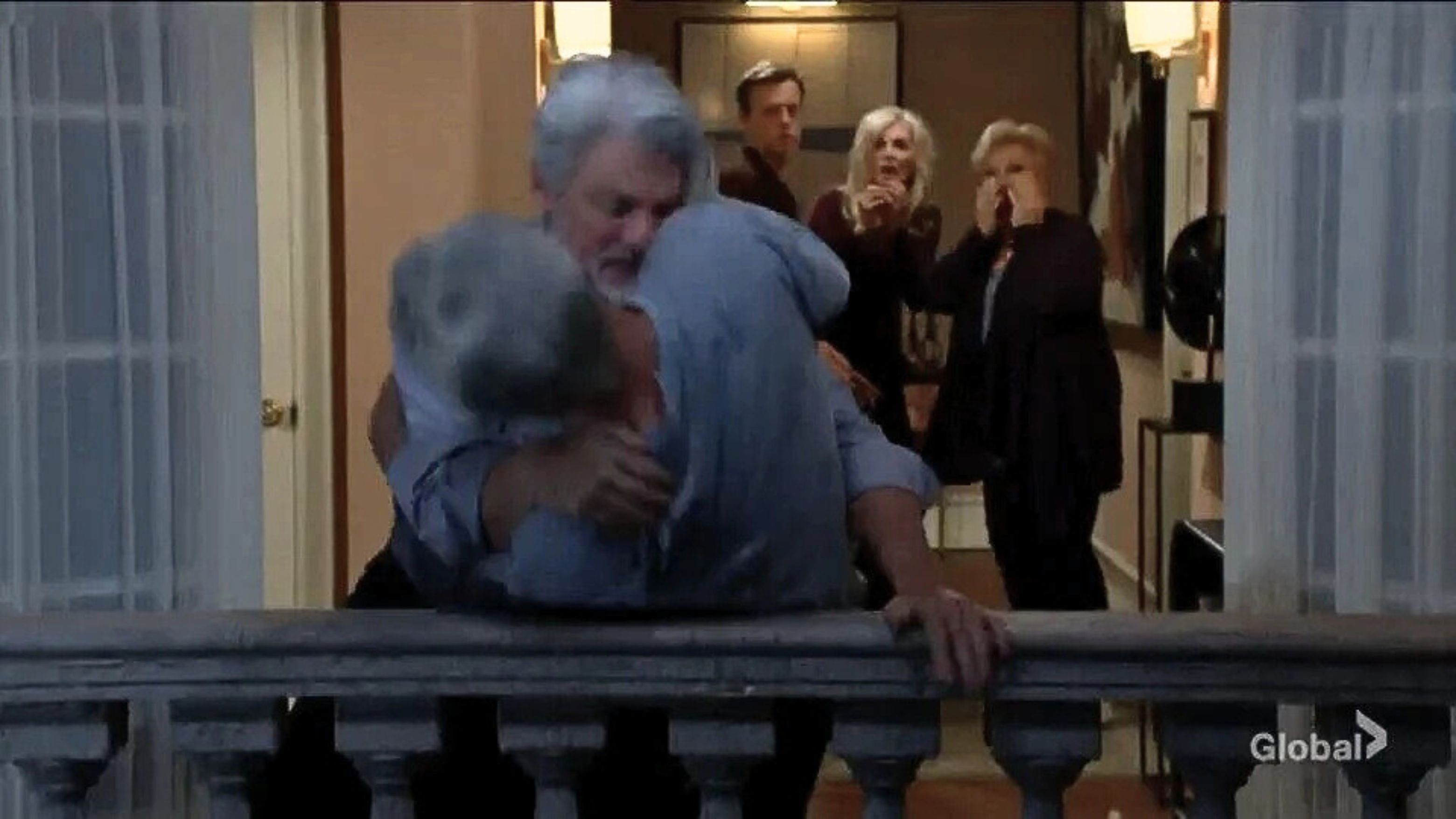 The Young and the Restless&#039; Alan and Martin on a balcony | Image Source: CBS