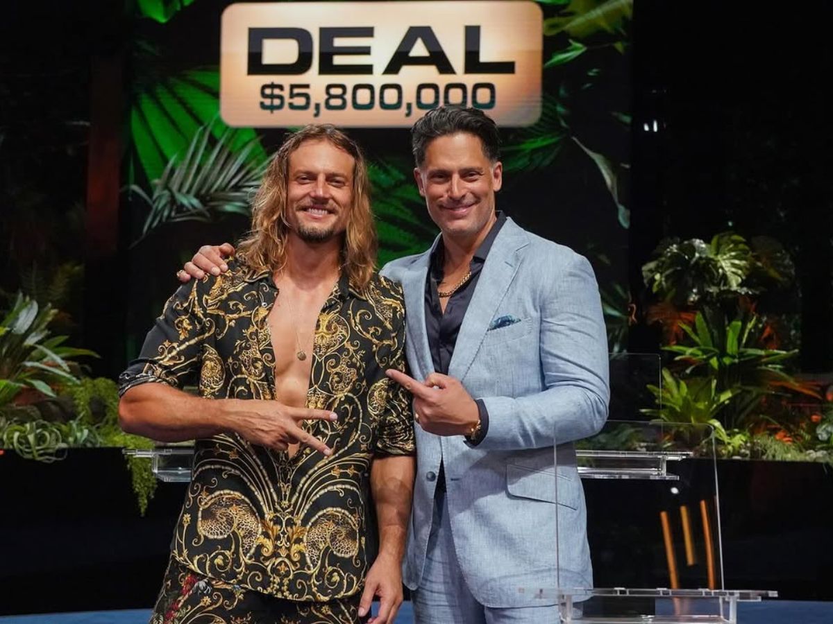 David Genat winning $5.8 million prize on Deal or No Deal Island season 2. Image via Instagram /@davidgenat