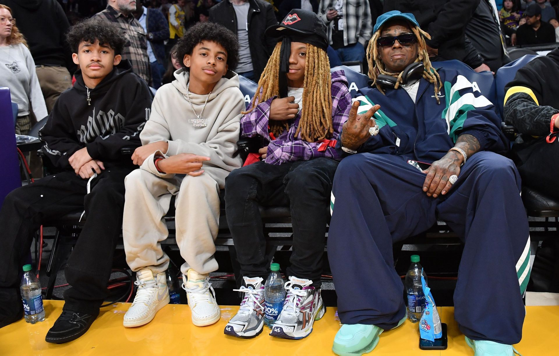Celebrities At The Los Angeles Lakers Game - Source: Getty