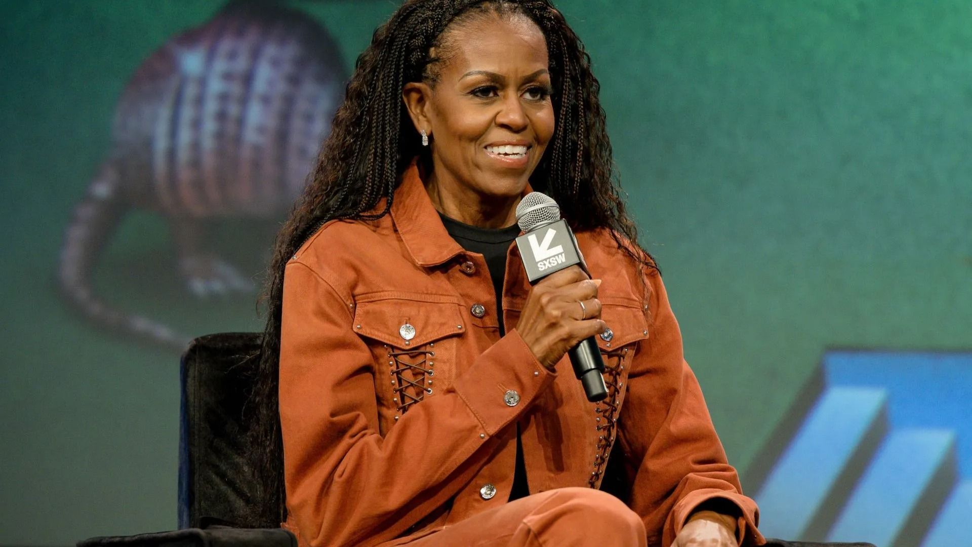 Michelle Obama speaks on stage during IMO Live podcast 2025 SXSW Conference and Festival - Source: Getty