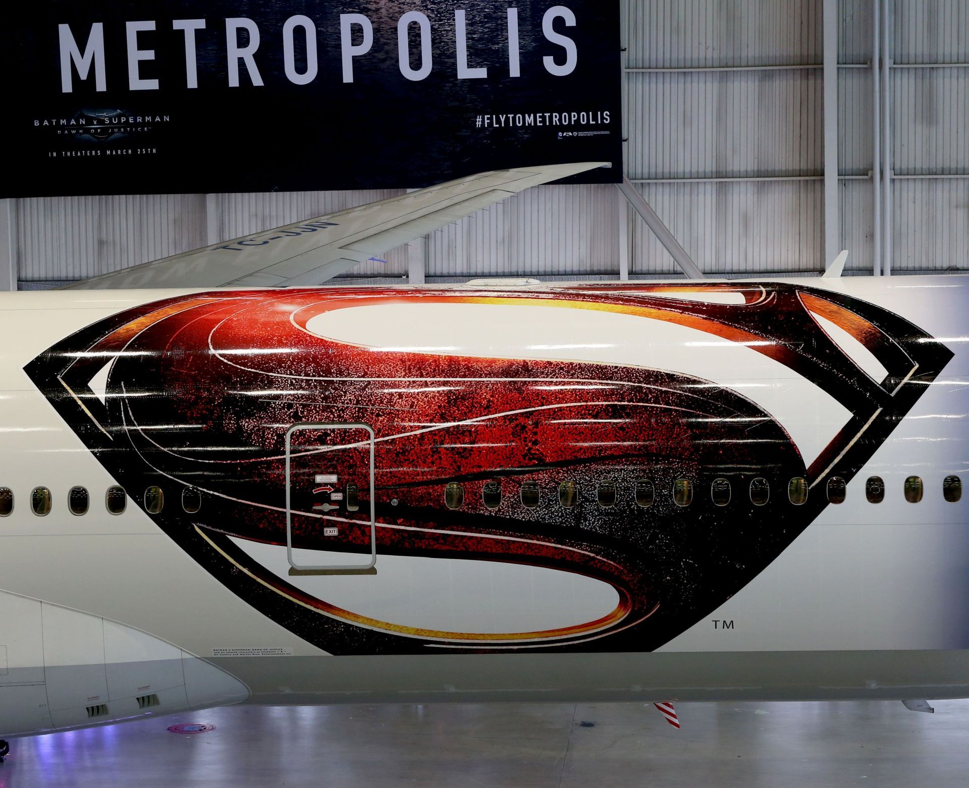 &quot;Batman v Superman: Dawn of Justice&quot; themed Turkish Airlines Airliner - Source: Getty