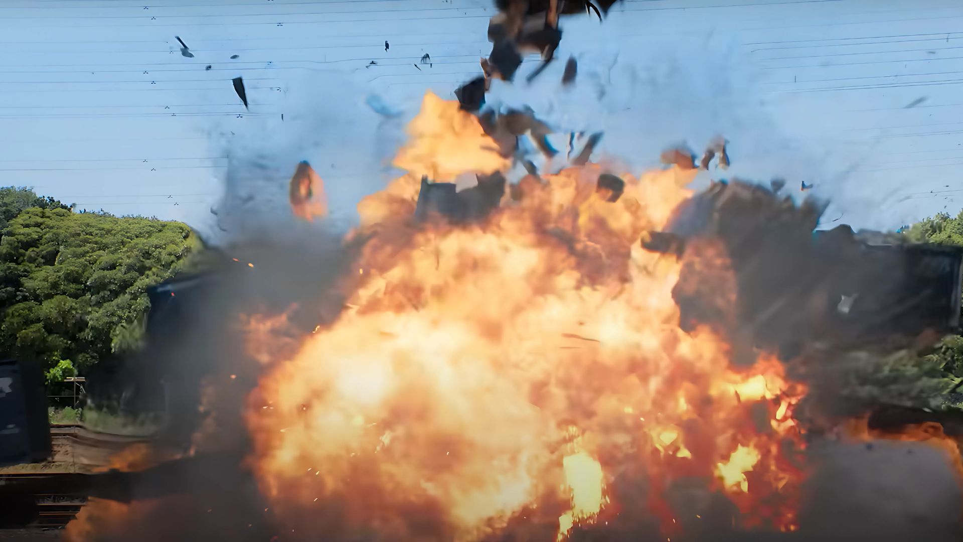 An explosion on screen