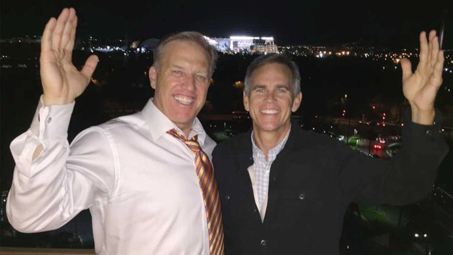 (L-R) John Elway and Jeff Sperbeck (Image via X/@AdamSchefter)