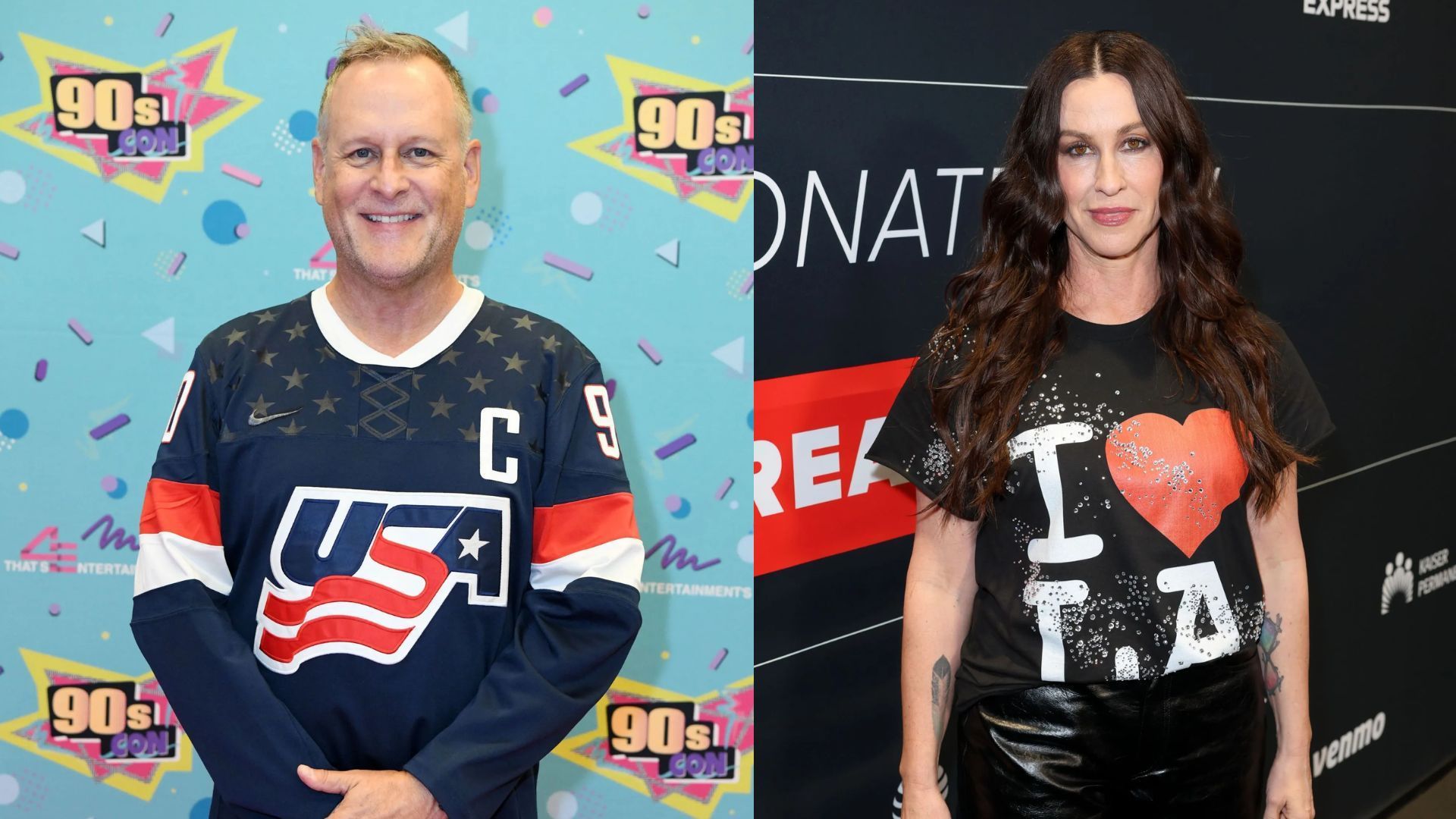 Dave Coulier &amp; Alanis Morissette - Source: Photo by Gerardo Mora/Getty Images, Photo by Matt Winkelmeyer/Getty Images for FIREAID