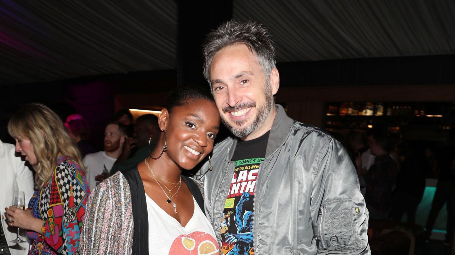 Yaani King Mondschein and Adam Mondschein attend Justin Simien